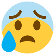 Emoji 😰 Faccina Blu Sudata su Twitter Twemoji 11.0.