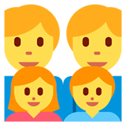 👨‍👨‍👧‍👦 Emoji Familia: Hombre, Hombre, Niña, Niño en Twitter Twemoji 11.0.