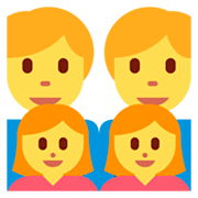 👨‍👨‍👧‍👧 Emoji Familie: Mann, Mann, Mädchen und Mädchen Twitter Twemoji 11.0.