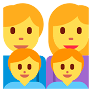 👨‍👩‍👦‍👦 Emoji Familia: Hombre, Mujer, Niño, Niño en Twitter Twemoji 11.0.