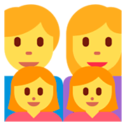 👨‍👩‍👧‍👧 Emoji Familie: Mann, Frau, Mädchen und Mädchen Twitter Twemoji 11.0.