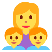 👩‍👦‍👦 Emoji Familia: Mujer, Niño, Niño en Twitter Twemoji 11.0.