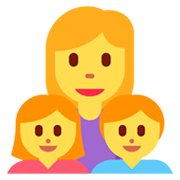👩‍👧‍👦 Emoji Familia: Mujer, Niña, Niño en Twitter Twemoji 11.0.