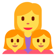 👩‍👧‍👧 Emoji Familia: Mujer, Niña, Niña en Twitter Twemoji 11.0.
