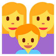 👩‍👩‍👦 Emoji Familia: Mujer, Mujer, Niño en Twitter Twemoji 11.0.