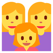 👩‍👩‍👧 Emoji Familia: Mujer, Mujer, Niña en Twitter Twemoji 11.0.
