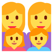 👩‍👩‍👧‍👦 Emoji Familia: Mujer, Mujer, Niña, Niño en Twitter Twemoji 11.0.