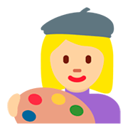 👩🏼‍🎨 Emoji Artista Mujer: Tono De Piel Claro Medio en Twitter Twemoji 11.0.