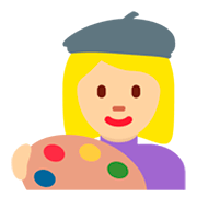 👩🏼‍🎨 Emoji Künstlerin: mittelhelle Hautfarbe Twitter Twemoji 11.0.