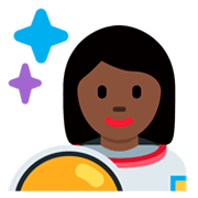 👩🏿‍🚀 Emoji Astronautin: dunkle Hautfarbe Twitter Twemoji 11.0.