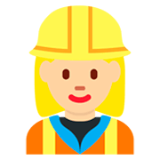 👷🏼‍♀️ Emoji Bauarbeiterin: mittelhelle Hautfarbe Twitter Twemoji 11.0.
