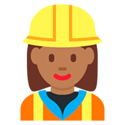 👷🏾‍♀️ Emoji Bauarbeiterin: mitteldunkle Hautfarbe Twitter Twemoji 11.0.