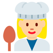 Émoji 👩🏼‍🍳 Cuisinière : Peau Moyennement Claire sur Twitter Twemoji 11.0.