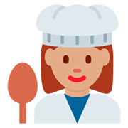 👩🏽‍🍳 Emoji Cocinera: Tono De Piel Medio en Twitter Twemoji 11.0.