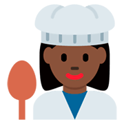 👩🏿‍🍳 Emoji Cocinera: Tono De Piel Oscuro en Twitter Twemoji 11.0.