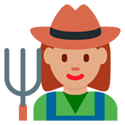 👩🏽‍🌾 Emoji Agricultora: Tono De Piel Medio en Twitter Twemoji 11.0.