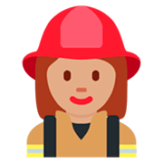Émoji 👩🏽‍🚒 Pompier Femme : Peau Légèrement Mate sur Twitter Twemoji 11.0.