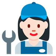 Emoji 👩🏻‍🔧 Meccanico Donna: Carnagione Chiara su Twitter Twemoji 11.0.