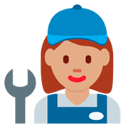 Emoji 👩🏽‍🔧 Meccanico Donna: Carnagione Olivastra su Twitter Twemoji 11.0.
