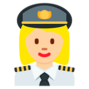 👩🏼‍✈️ Emoji Piloto Mujer: Tono De Piel Claro Medio en Twitter Twemoji 11.0.