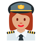 Émoji 👩🏽‍✈️ Pilote Femme : Peau Légèrement Mate sur Twitter Twemoji 11.0.