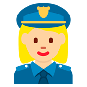 👮🏼‍♀️ Emoji Agente De Policía Mujer: Tono De Piel Claro Medio en Twitter Twemoji 11.0.