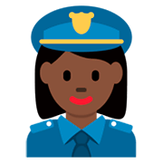 👮🏿‍♀️ Emoji Policial Mulher: Pele Escura na Twitter Twemoji 11.0.