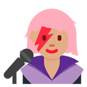👩🏽‍🎤 Emoji Cantante Mujer: Tono De Piel Medio en Twitter Twemoji 11.0.