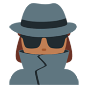 🕵🏾‍♀️ Emoji Detective Mujer: Tono De Piel Oscuro Medio en Twitter Twemoji 11.0.