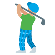 🏌🏽 Emoji Golfista: Pele Morena na Twitter Twemoji 11.0.