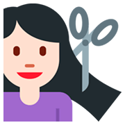 💇🏻 Emoji Person beim Haareschneiden: helle Hautfarbe Twitter Twemoji 11.0.