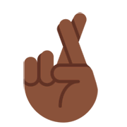 🤞🏿 Emoji Hand mit gekreuzten Fingern: dunkle Hautfarbe Twitter Twemoji 11.0.