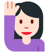 Emoji 🙋🏻 Persona Con Mano Alzata: Carnagione Chiara su Twitter Twemoji 11.0.