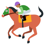🏇🏾 Emoji Pferderennen: mitteldunkle Hautfarbe Twitter Twemoji 11.0.