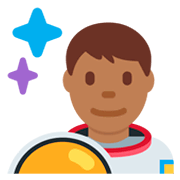 👨🏾‍🚀 Emoji Astronauta Homem: Pele Morena Escura na Twitter Twemoji 11.0.