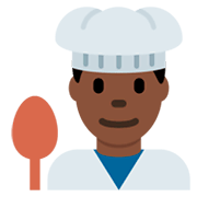👨🏿‍🍳 Emoji Cocinero: Tono De Piel Oscuro en Twitter Twemoji 11.0.