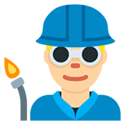 👨🏼‍🏭 Emoji Operario: Tono De Piel Claro Medio en Twitter Twemoji 11.0.