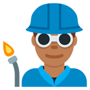 👨🏾‍🏭 Emoji Operario: Tono De Piel Oscuro Medio en Twitter Twemoji 11.0.