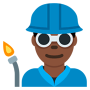 👨🏿‍🏭 Emoji Fabrikarbeiter: dunkle Hautfarbe Twitter Twemoji 11.0.