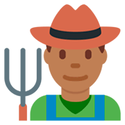 Emoji 👨🏾‍🌾 Contadino: Carnagione Abbastanza Scura su Twitter Twemoji 11.0.