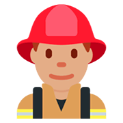 Émoji 👨🏽‍🚒 Pompier Homme : Peau Légèrement Mate sur Twitter Twemoji 11.0.