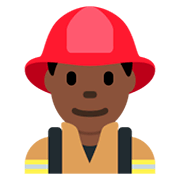 👨🏿‍🚒 Emoji Feuerwehrmann: dunkle Hautfarbe Twitter Twemoji 11.0.