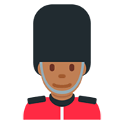 Emoji 💂🏾‍♂️ Guardia Uomo: Carnagione Abbastanza Scura su Twitter Twemoji 11.0.