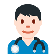 👨🏻‍⚕️ Emoji Profesional Sanitario Hombre: Tono De Piel Claro en Twitter Twemoji 11.0.