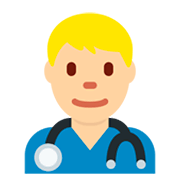 👨🏼‍⚕️ Emoji Profesional Sanitario Hombre: Tono De Piel Claro Medio en Twitter Twemoji 11.0.