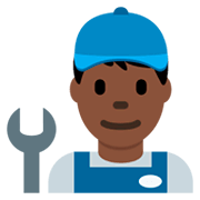 Emoji 👨🏿‍🔧 Meccanico Uomo: Carnagione Scura su Twitter Twemoji 11.0.