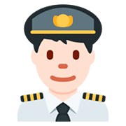 👨🏻‍✈️ Emoji Piloto De Avião Homem: Pele Clara na Twitter Twemoji 11.0.