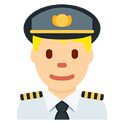 👨🏼‍✈️ Emoji Piloto De Avião Homem: Pele Morena Clara na Twitter Twemoji 11.0.