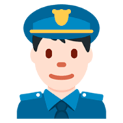 Émoji 👮🏻‍♂️ Policier : Peau Claire sur Twitter Twemoji 11.0.