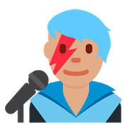 Emoji 👨🏽‍🎤 Cantante Uomo: Carnagione Olivastra su Twitter Twemoji 11.0.